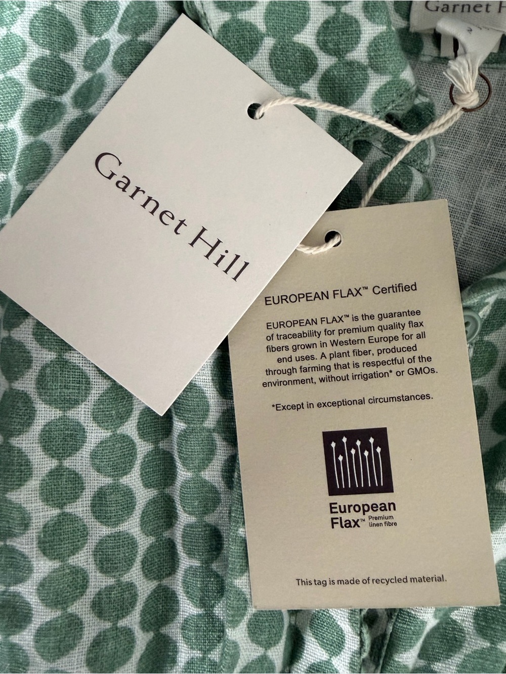 Garnet Hill Hable Linen Midi Dress Women’s Size 2 NWT Ivy Beads Sage Green - Picture 5 of 10